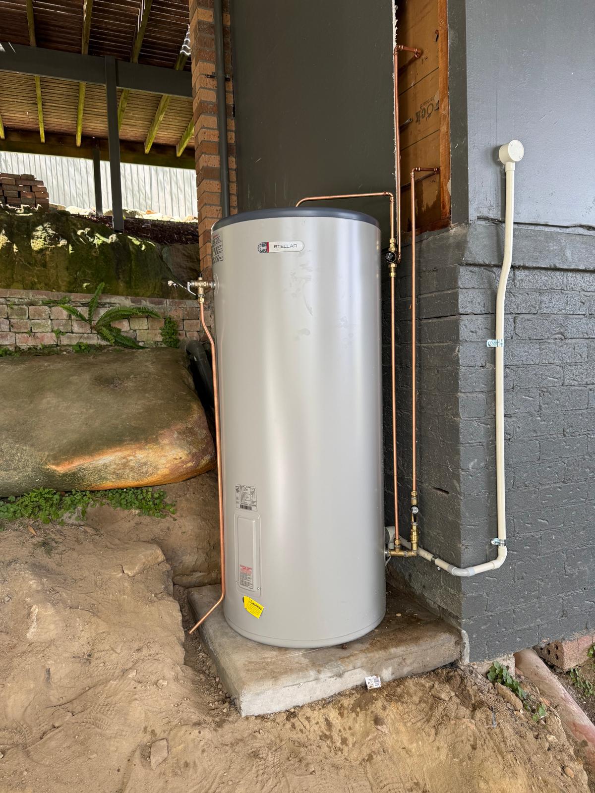 Rheem Stellar stainless steel storage hot water system installed by Ready Plumbing